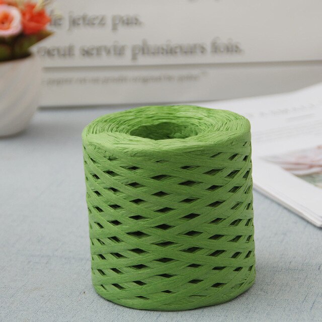 1 stücke 200m/rolle Bast Papier Bänder Verpackung Schnur Seil Für Kasten Verpackung Diy Handwerk Dekorationen: Grün