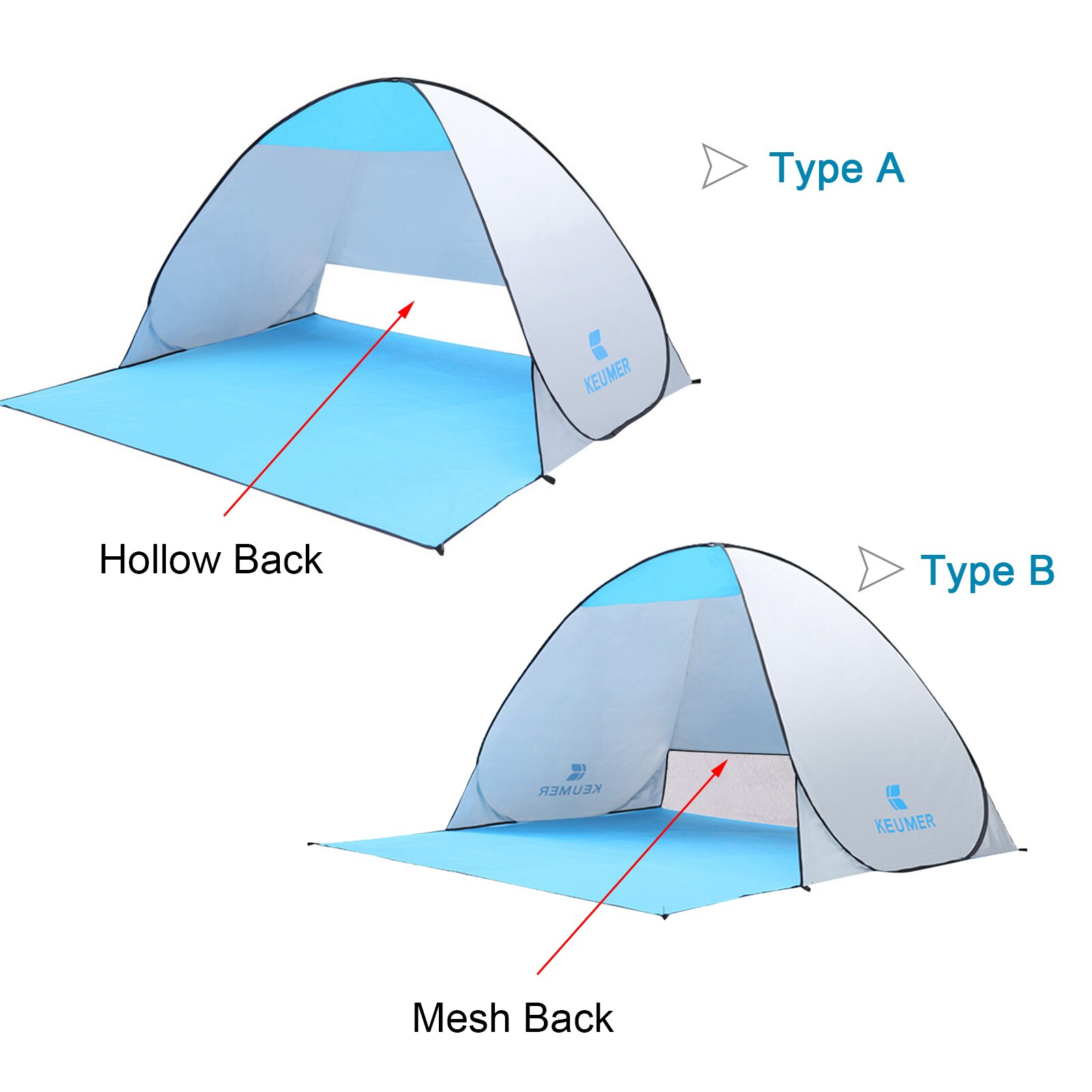 Automatisches, sofort aufbaubares strandzelt (70.9 x 59 x 43.3 cm) mit uv-schutz, ideal zum campen, angeln, wandern und picknicken.