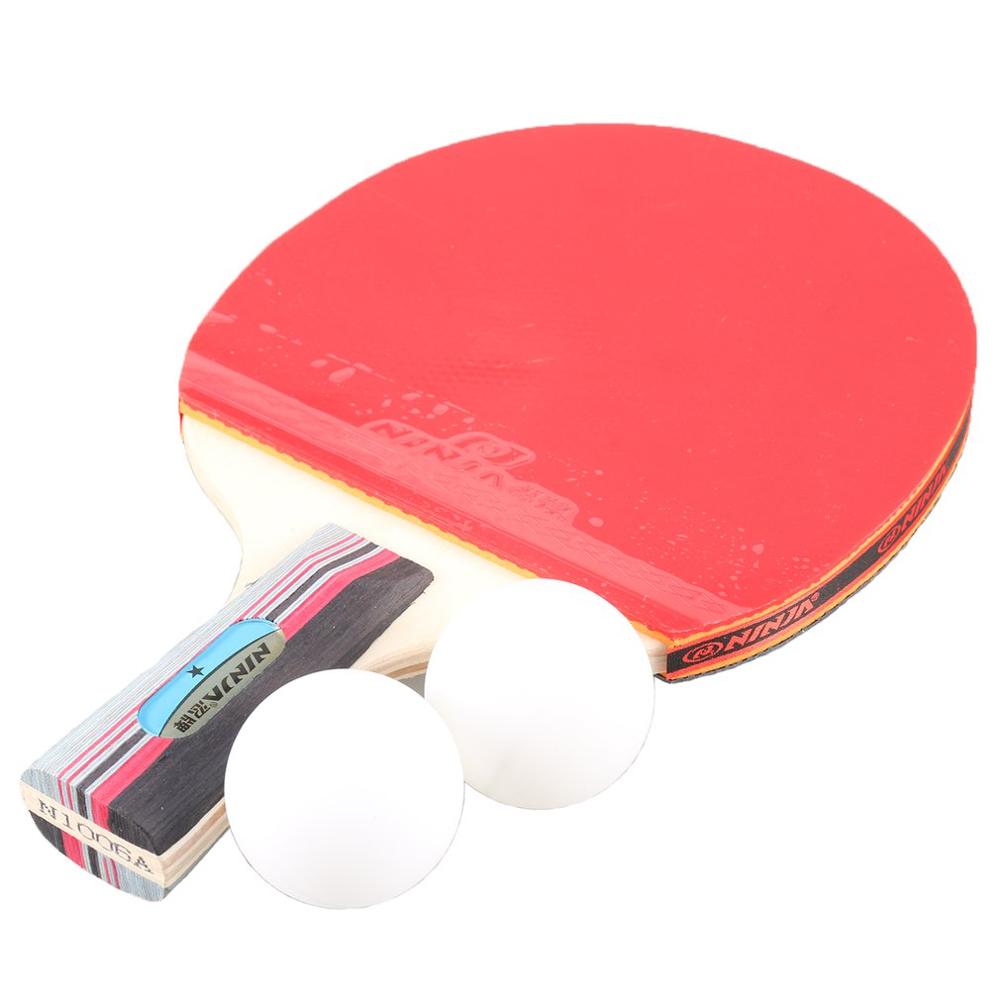 1002 bordtennisracket ping pong padle kort eller langt håndtak trening bordtennis racket med 2 baller for underholdning