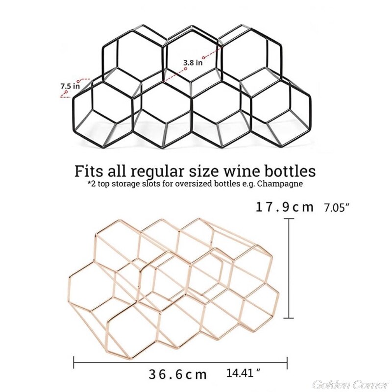 Modern Metal Wine Rack Wine Bottle Stora... Grandado