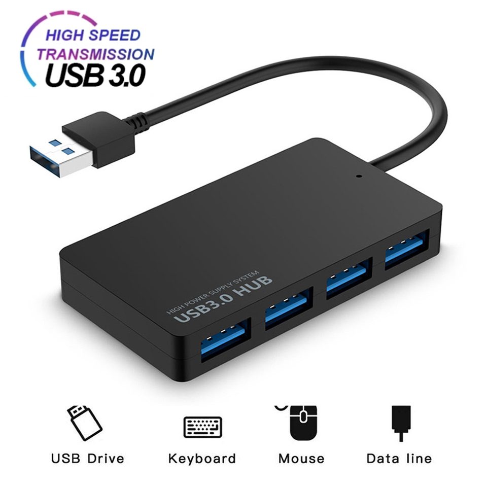 hoch Geschwindigkeit USB 3,0 Hub Multi USB Splitter Adapter 4 Häfen Expander Hub Tastatur Maus Zubehör Für Computer Laptop PC