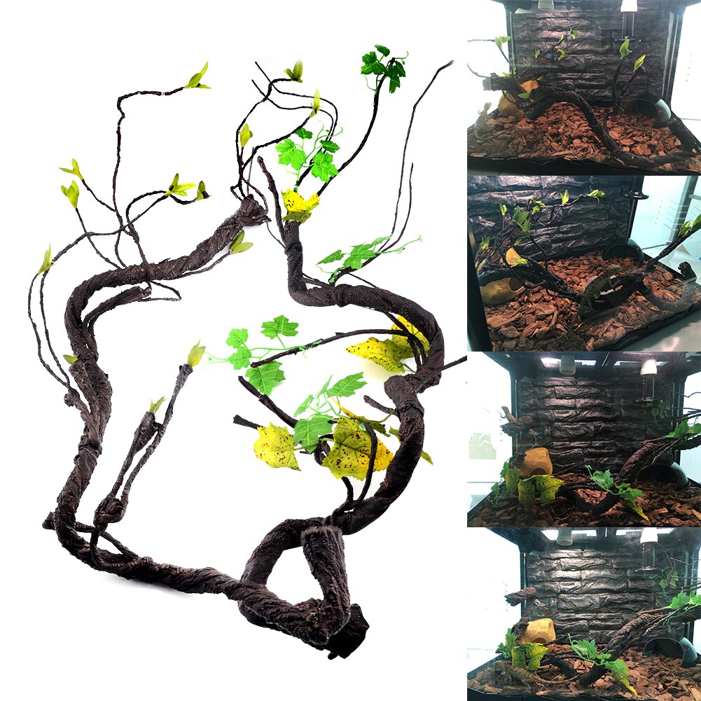 Gecko Spider Cage Habitat Chameleon Home Decor For Lizard Pet Supplies Small Animals Artificial Reptile Vine Branch Bendable