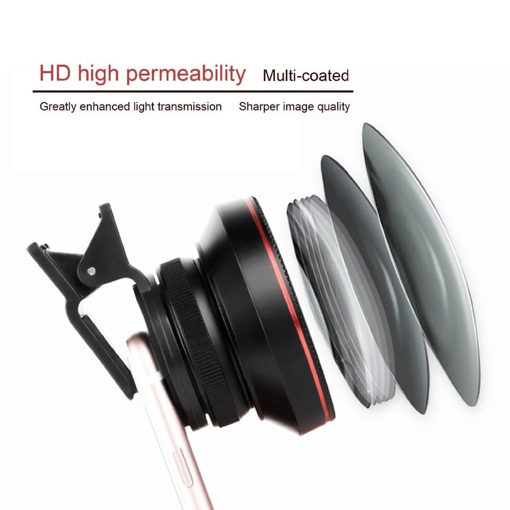 Zomei 0.6X obiektyw szerokokątny z klipsem 37mm makro telefon komórkowy obiektyw 2 w 1 uniwersalny dla iphone 7/7s Samsung android ios telefony