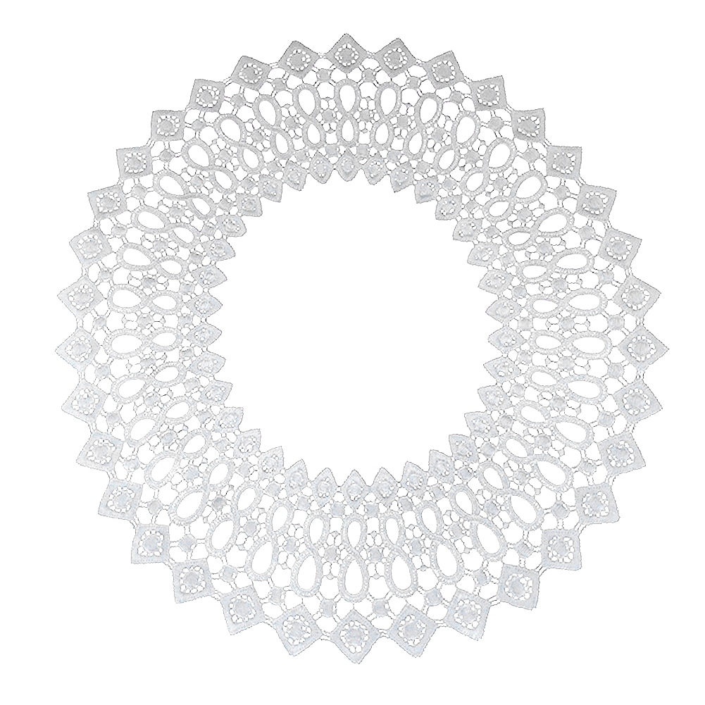 Hvid sort mælk silke hul diy broderi halsudskæring krave tøj syning af applikation dekor tilbehør