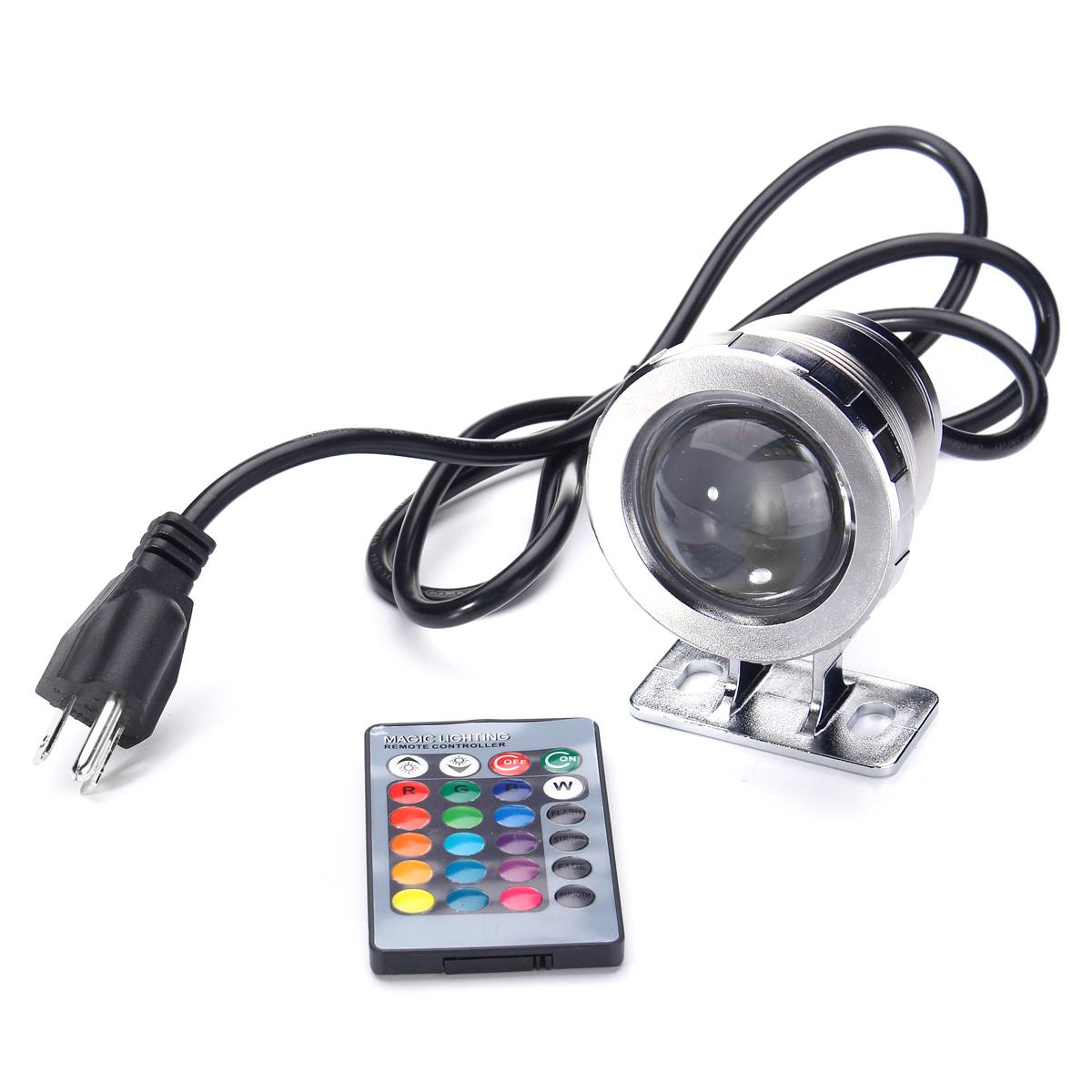Ac85-265v 15w rgb vedenalainen led spottivalaisin valonheitin + ohjain vedenalainen ulkovalaistus  ip68 vesitiivis lampi: Meille / Musta