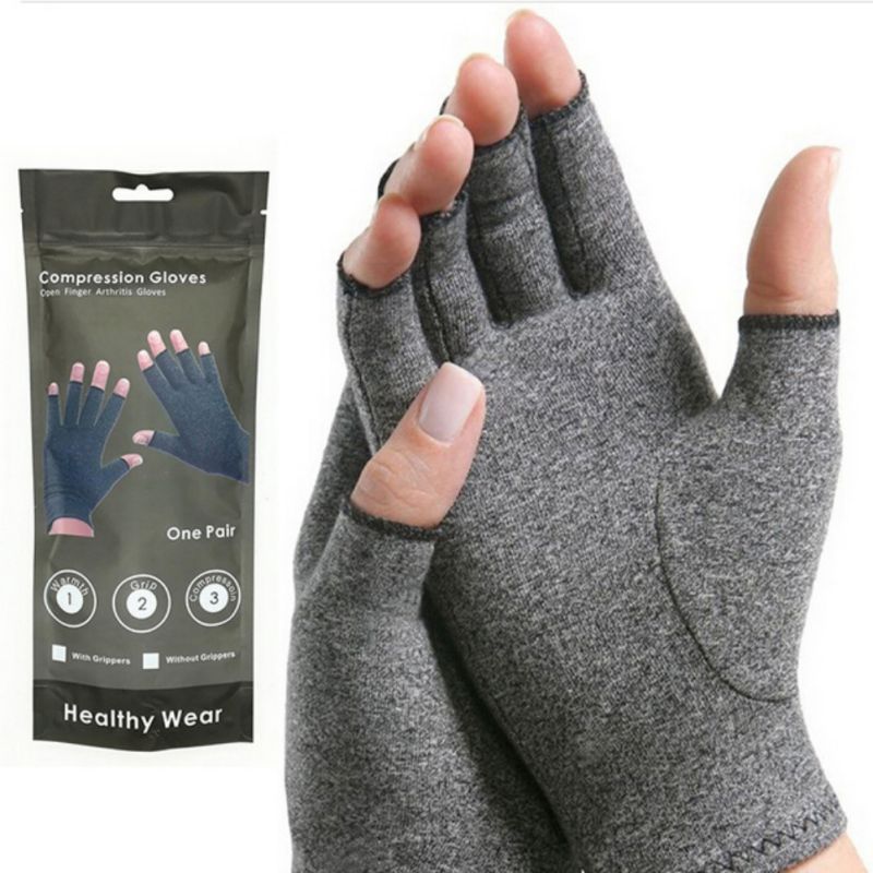 1 Pair Compression Arthritis Gloves Premium Arthritic Joint Pain Relief Hand Gloves Therapy Open Fingers Compression Glove
