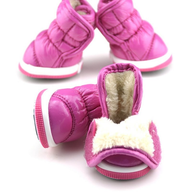 Trendy Winter Ruche Zachte PU Leer Pet Kleine Honden Booties Snowboots Schoenen Hond Schoenen Puppy Winter Schoenen