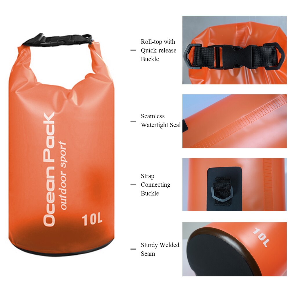 Bolsa seca plegable impermeable de PVC bolsa de agua mochila para nadar Rafting kayak canotaje bolsa de almacenamiento de pesca
