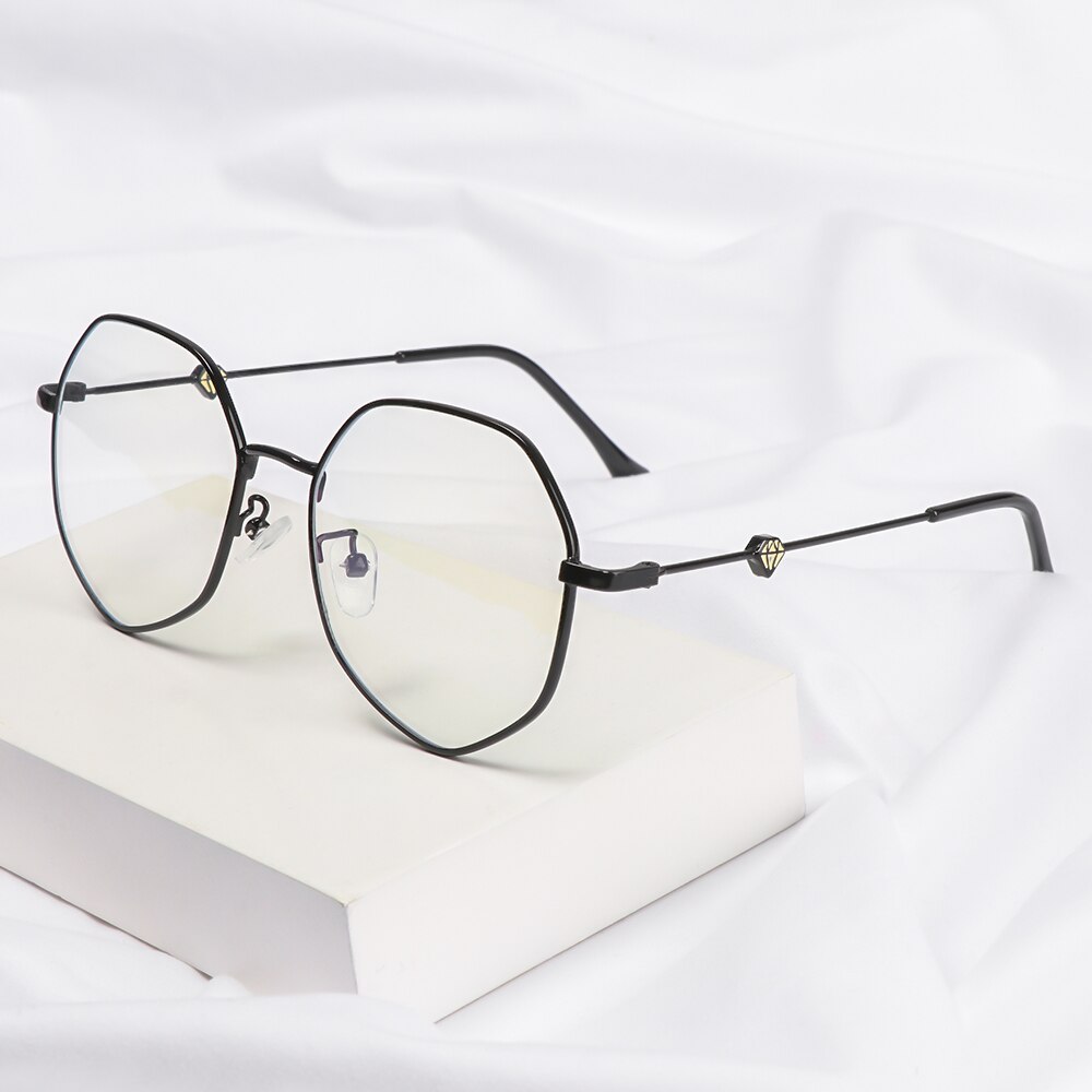 Ultralight Anti-Uv Blauw Stralen Straling Brillen Polygon Bril Frame Computer Bril Bijziendheid Bril Vlakke Spiegel Brillen