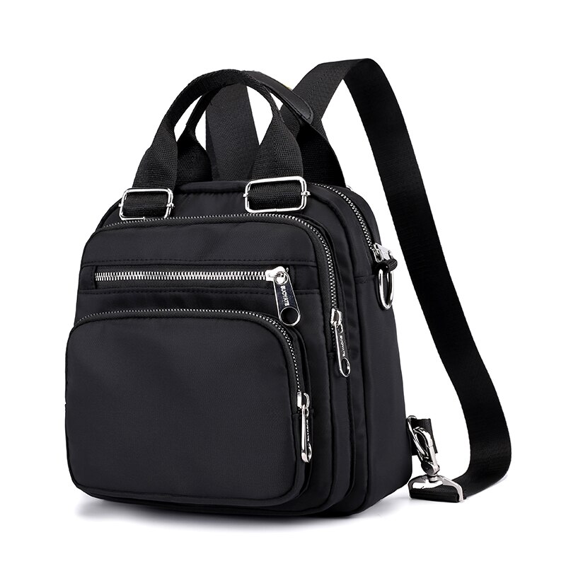 Frauen Nylon Rucksack Wasserdichte Weibliche Schulter Tasche Karikatur Druck Rucksack Mini lässig Bagpack Sack EIN Haupt Mädchen tasche: schwarz