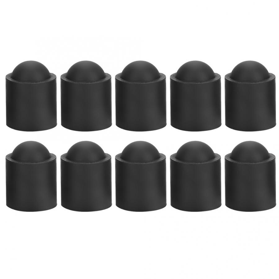 10Pcs Cue Tip Cover Cue Tip Cap Rubber Biljart Pool Cue Tips Biljart Signalen Stok Bescherming Cap Snooker Biljart accessoire: Black