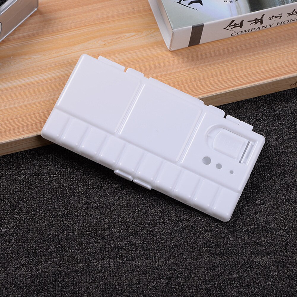 Large White Watercolor Paint Box Palette Flip Folding Drawing Tools PP Art Supplies Tray 25 Grids