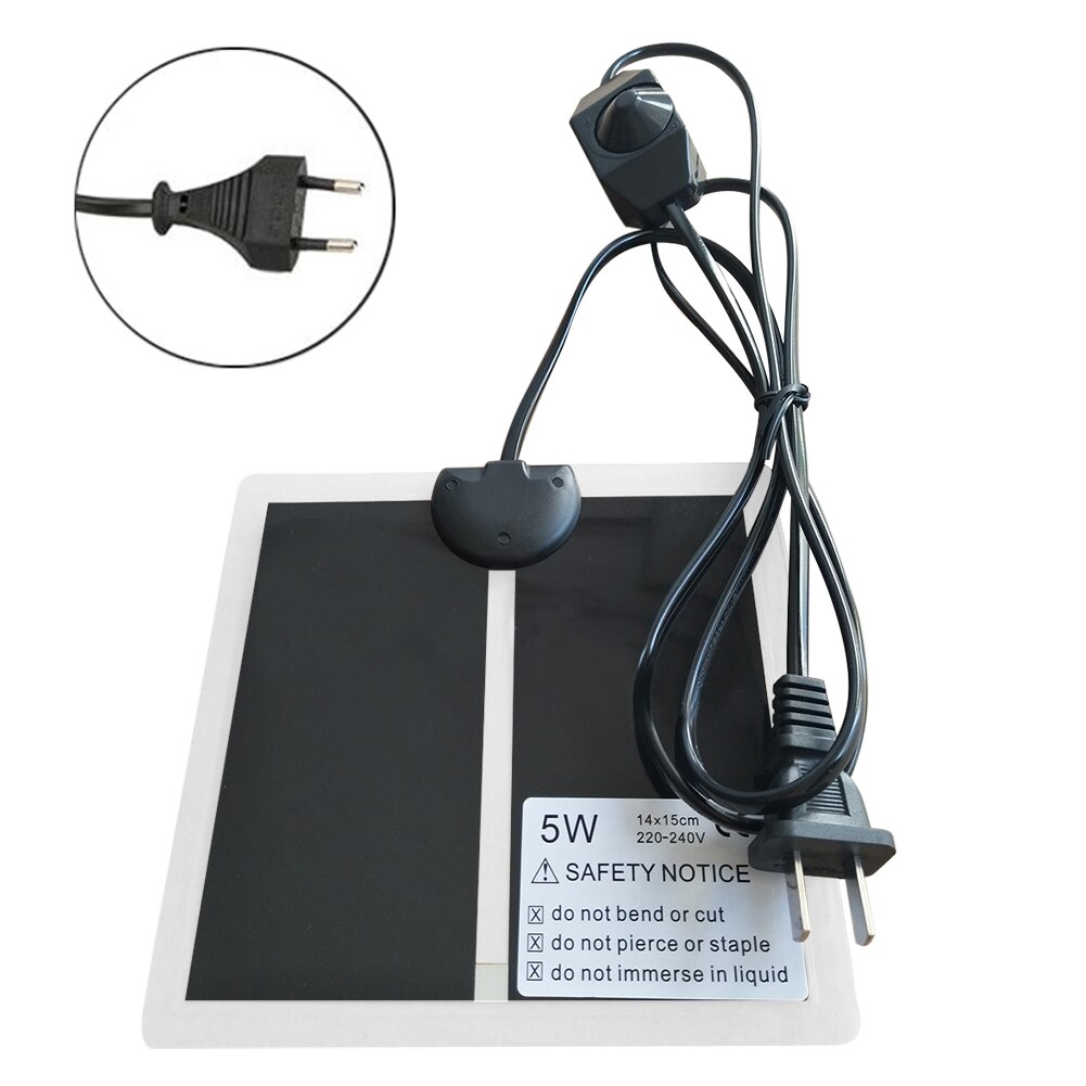 5W-20W Temperature Controller Pet Multi Size Reptile Heat Mat Reptile Incubator Tuning Switch Heating Pad Accessories Us Eu Plug: 5W EU Plug