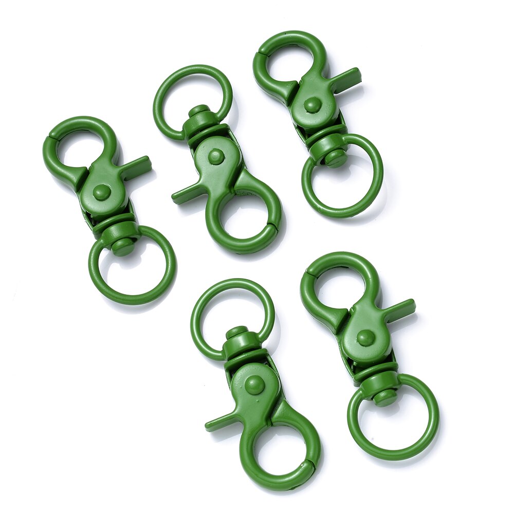 IYOE 5 sztuk 20x43mm Multicolor karabińczyk haki do tworzenia biżuterii znalezienie DIY brelok koniec złącze torebka Toy Doll Hook: green