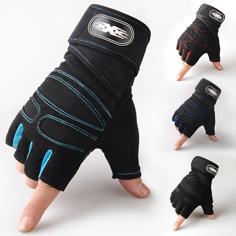 Gants de Fitness demi-doigt pour hommes et femmes, protection antidérapante, protège-poignet, haltère, équipement de cyclisme, gants d'entraînement
