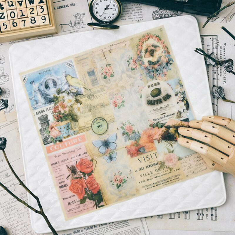 20 Fogli Adesivi Per Scrapbooking Lychii – Tema Caffè E Animali, Misto PET/washi/carta – 184 Motivi - 3