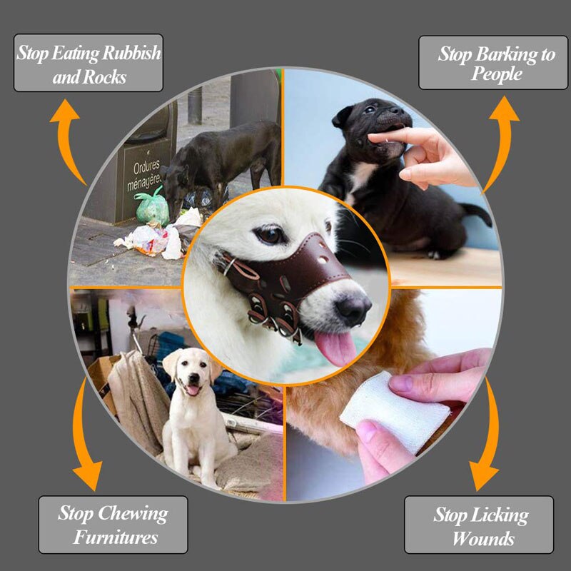 Einstellbare Haustier Hund Maulkorb Leder Hunde Mund Abdeckung Training Muzzles Maske Anti-beißen für Große Kleine Hund Pet Produkte