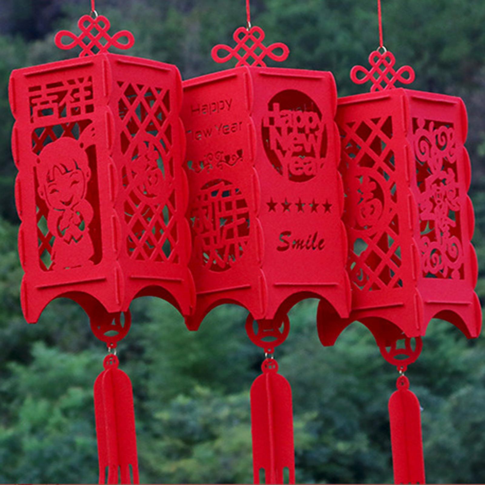 Chinese Year Square Palace Lantern Hollow Inlaid Spring Festival Decoration