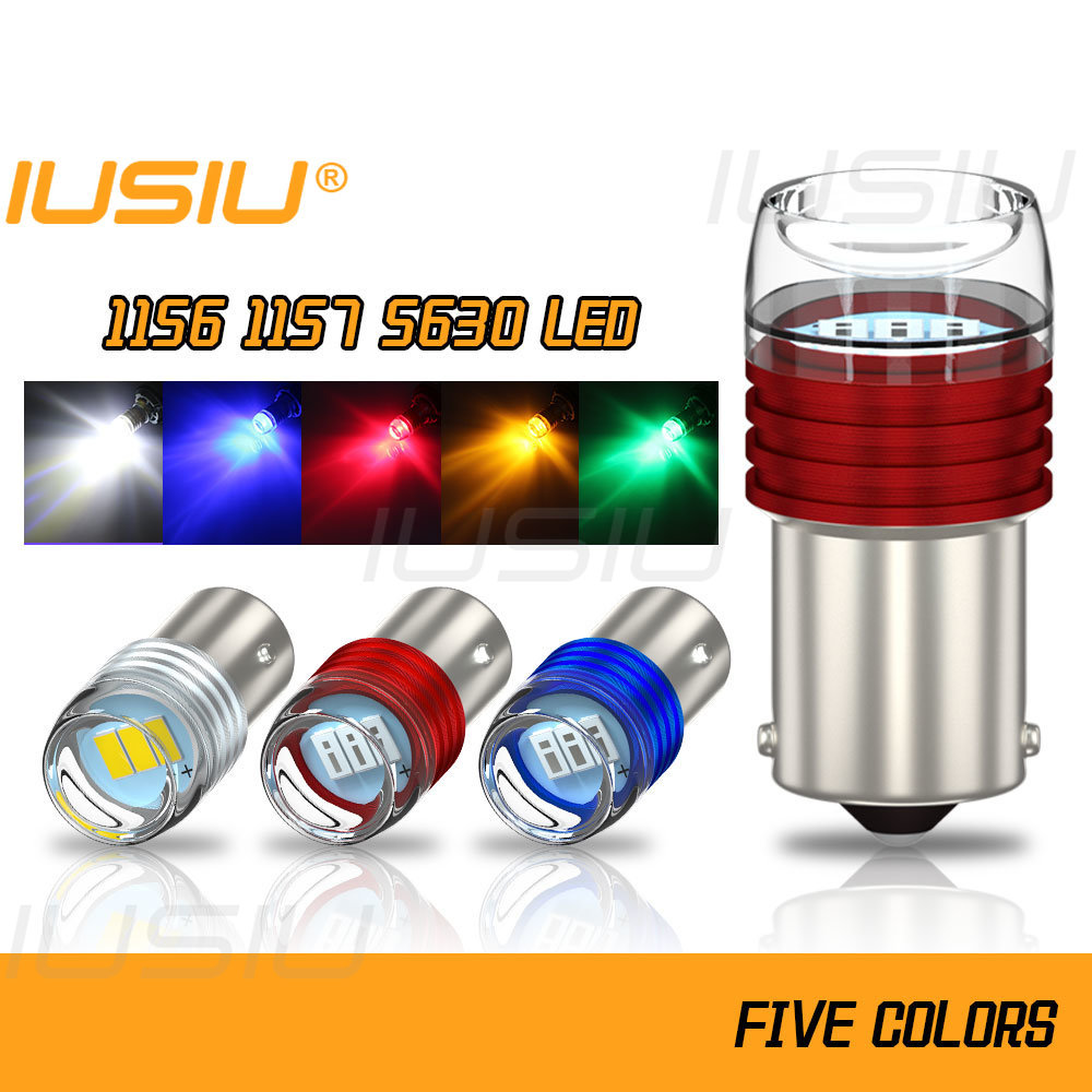 IUSIU 2 pièces Flash stroboscopique 1156 1157 ampoule Led BA15S BAY15D P21/5W P21W R5W lumière de voiture S25 indicateur frein lampe de signalisation inverse rouge