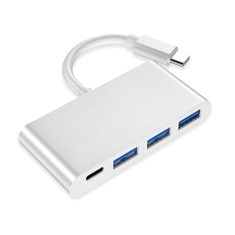 Usb tipo c 4 portas hub adaptador pd usb 3.0 usb 2.0 multiport usb divisor 5gbps super velocidade transferência de dados hub par: USB2.0 Sliver