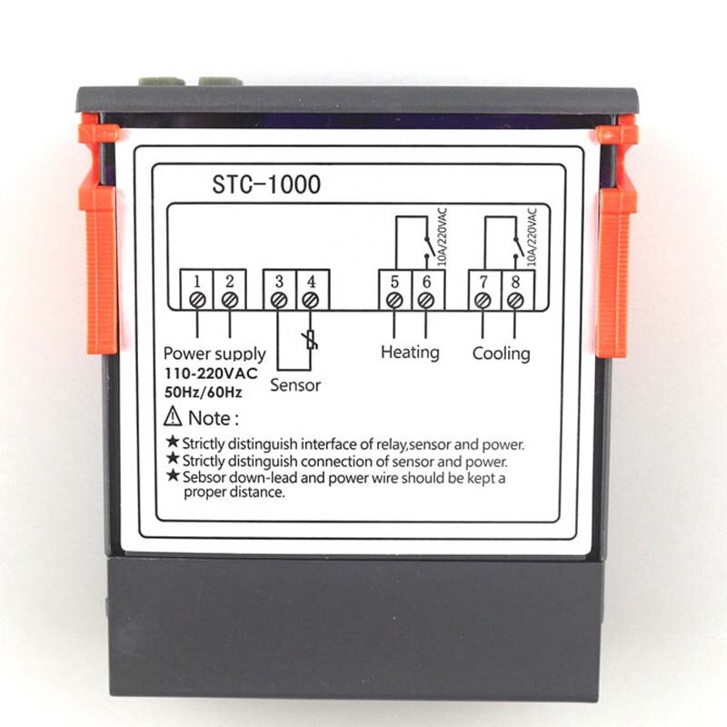 Digital LCD Temperature Controller Thermostat STC-1000 NTC Sensor Thermostat Regulator Heater Cooler Two Relay Output