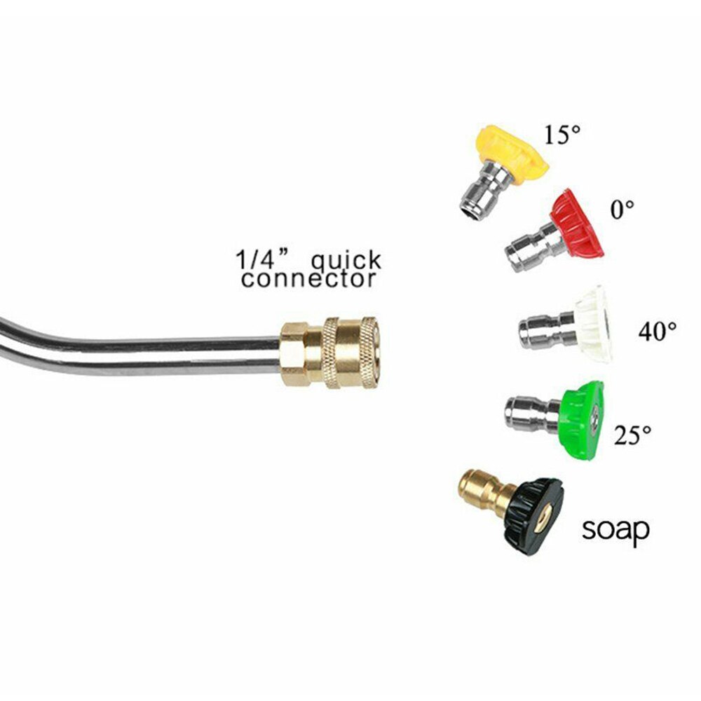 High Pressure Car Power Washer Spray Wand Lance 5 Nozzle Kit Washing Machines Metal Jet Lance Nozzles Adapter garden water wash