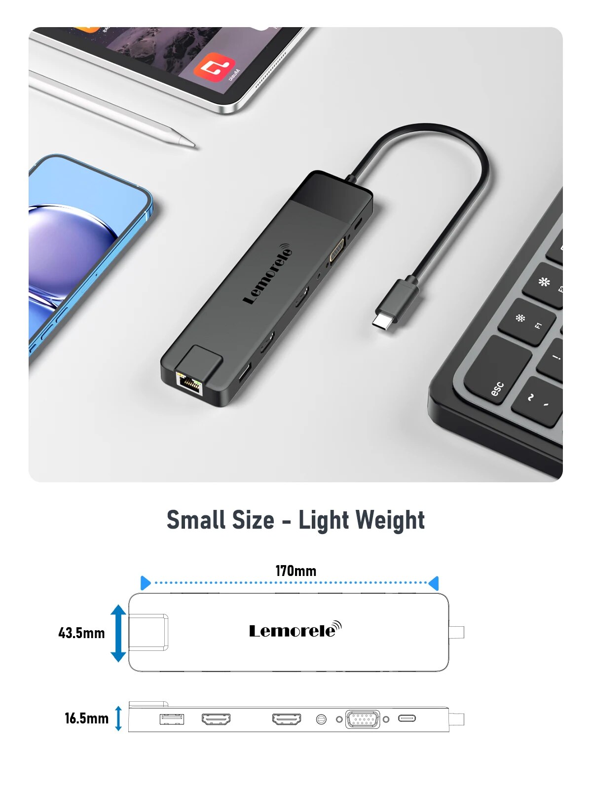 Koncentrator 4K USB USB C do podwójnej stacji dokującej HDMI VGA Gigabit Adapter USB 3.0 VGA Czytniki kart SD do laptopów z systemem Windows