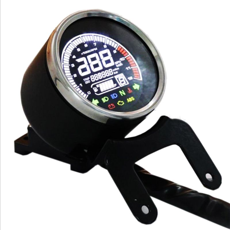 Multifunctionele Compteur Motor Gauge Lcd Digitale Styling Snelheidsmeter Voertuig Toerenteller Water Temp Gauge Motorcycle Fuel Meter