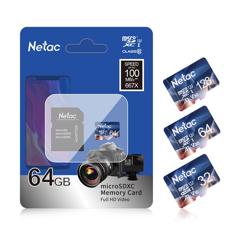 Netac Geheugenkaart Tarjeta Micro Sd-kaart 16 Gb 32 Gb 64 Gb 128 Gb Klasse 10 Usb Flash Card voor Smartphone Adapter Sd-kaart