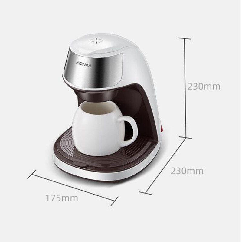 Liten kaffemaskin hjemme 300ml bærbar kontor te -bryggemaskin dryppfilter type: misligholde tittel