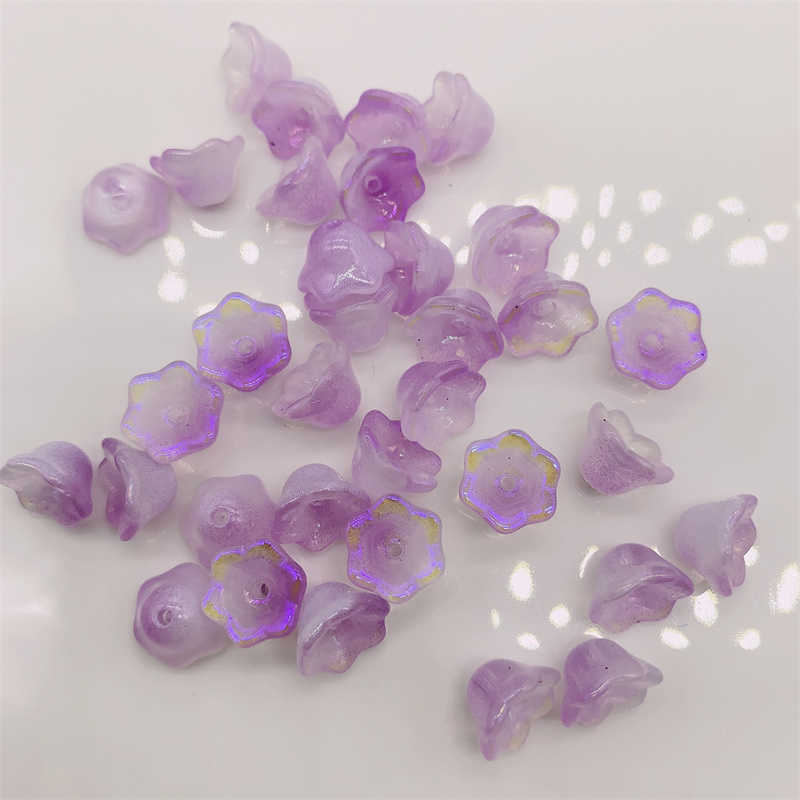 Perles de Verre en Forme de Fleur de Muguet, Accessoire de 6x10mm, 50 Pièces/Lot
