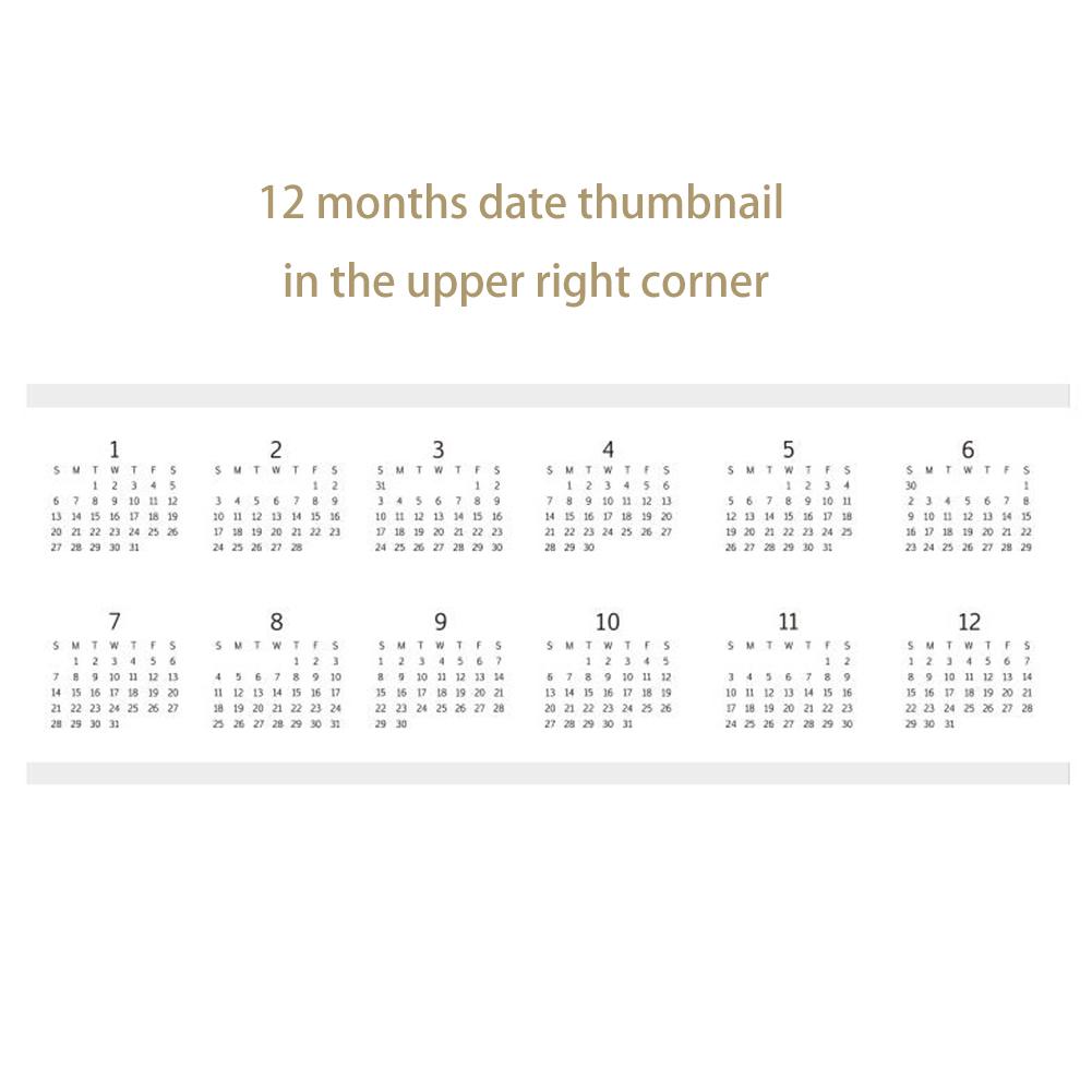 Year Planner White Kraft Paper For Student Recording