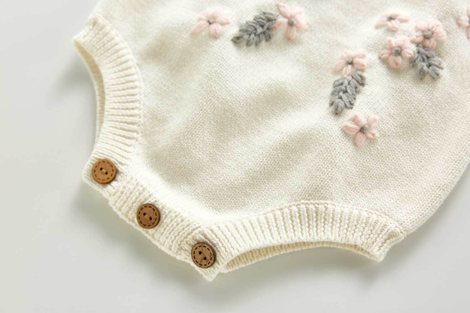 Bébé fille hiver chandails à manches longues mignon couleur vêtements enfant en bas âge filles fleur broderie body 2pc vêtements enfants hauts