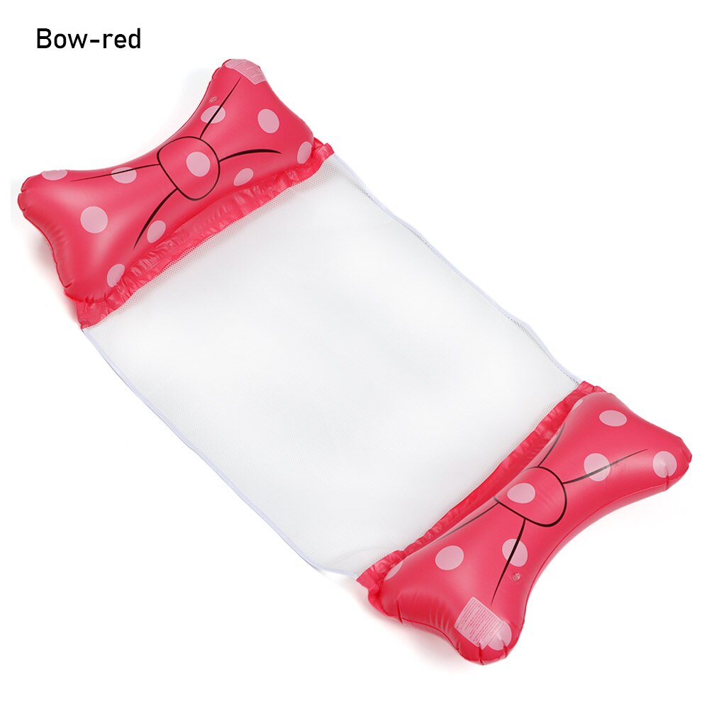 PVC Inflatable Floating Row Float Pool Bed Pool Air Mattresses Water Hammock Swimming Pool Chair Sports Piscina Foldable: Bow red