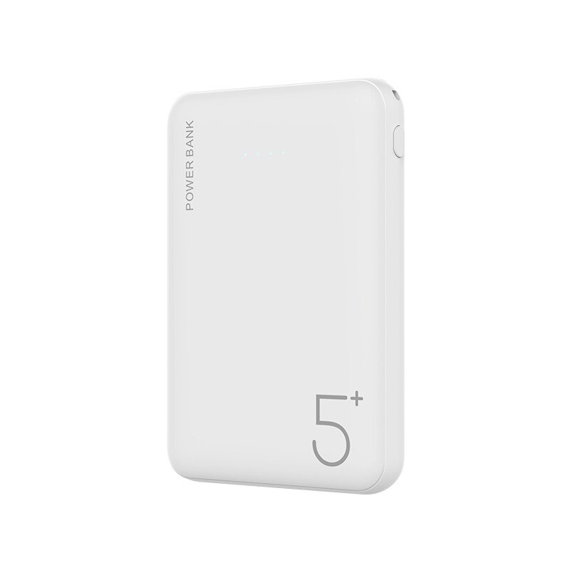 Draagbare Power Bank 10000Mah Mini Externe Batterij Oplader 2.1A Snelle 5000Mah Poverbank Telefoon Oplader Voor Slimme Mobiele Telefoon: White 5000mAh