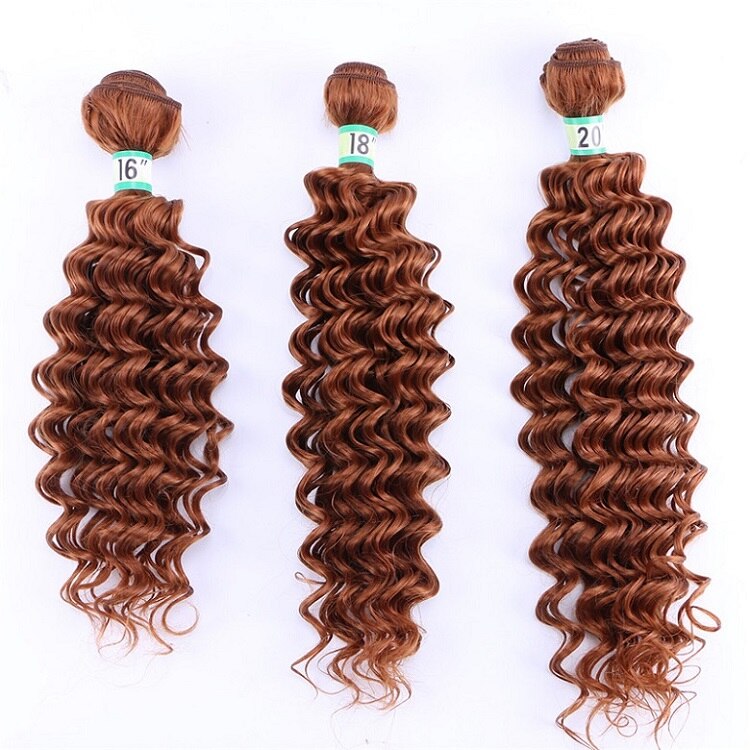 Tissages synthétiques Deep Wave bouclés-ANGIE | Mèches ombré deux tons à longueur mixte pour femmes de 16 18 20 pouces: n ° 30