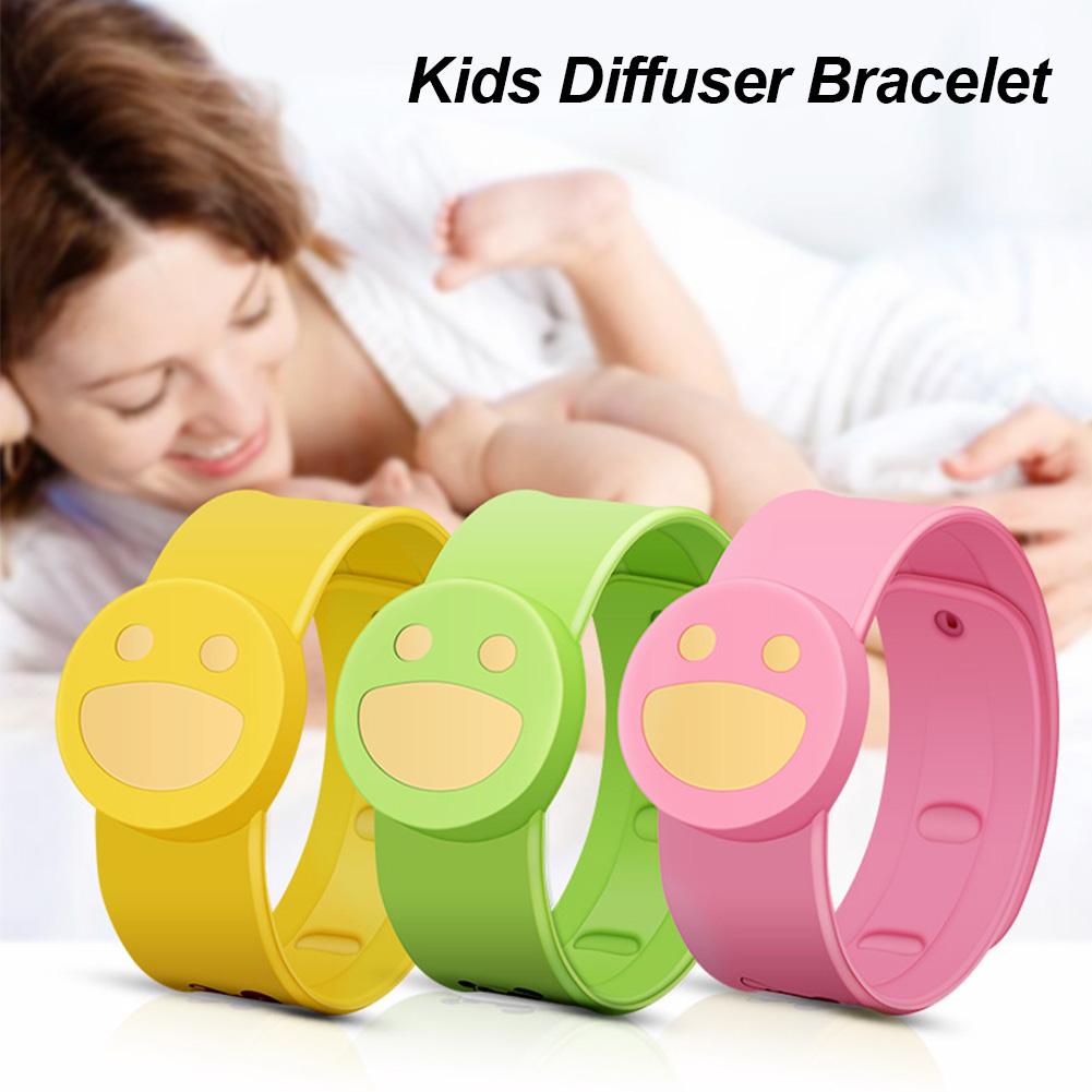 Pulsera repelente de mosquitos para niños pulsera Anti-Mosquito de silicona con esencia de planta y cara sonriente