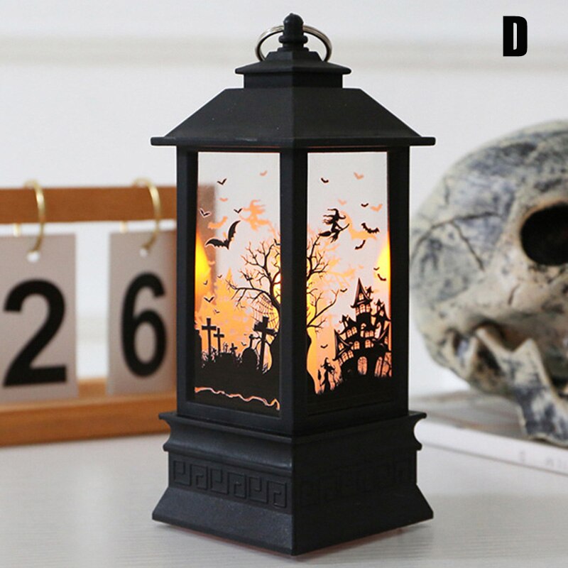 Halloween led natlys lanterne festival dekoration simulation brand lampe fest hjem rekvisitter halloween dekorativ lampe: D stearinlys