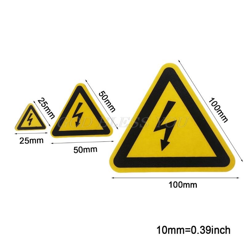 Warning Sticker Adhesive Labels Electrical Shock Hazard Danger Notice Safety 25mm 50mm 100cm PVC Waterproof