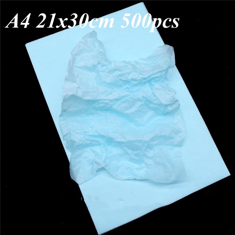 100/200/500pcs 21x30cm A4 DIY Handmade Translucent Wine Wrapping Papers Packaging Tissue Papers For Clothing Shirt Shoes: A4 500pcs light blue