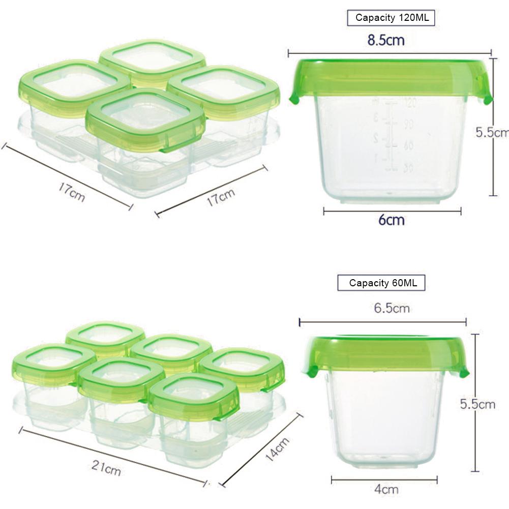 Contenedores de comida de Material PP para bebé, Mini cajas de congelación para destete, cubo, congelador, caja de almacenamiento