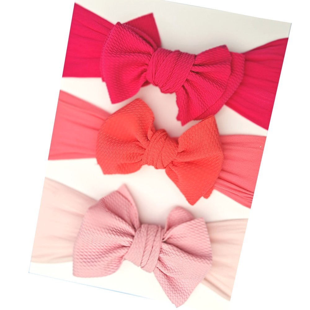 3 Pcs/Set Sweet Princess Baby Headband Flower Big Bows Kids Children Turban Hairbands For Girls Baby Girl Hair Accessories: style 19