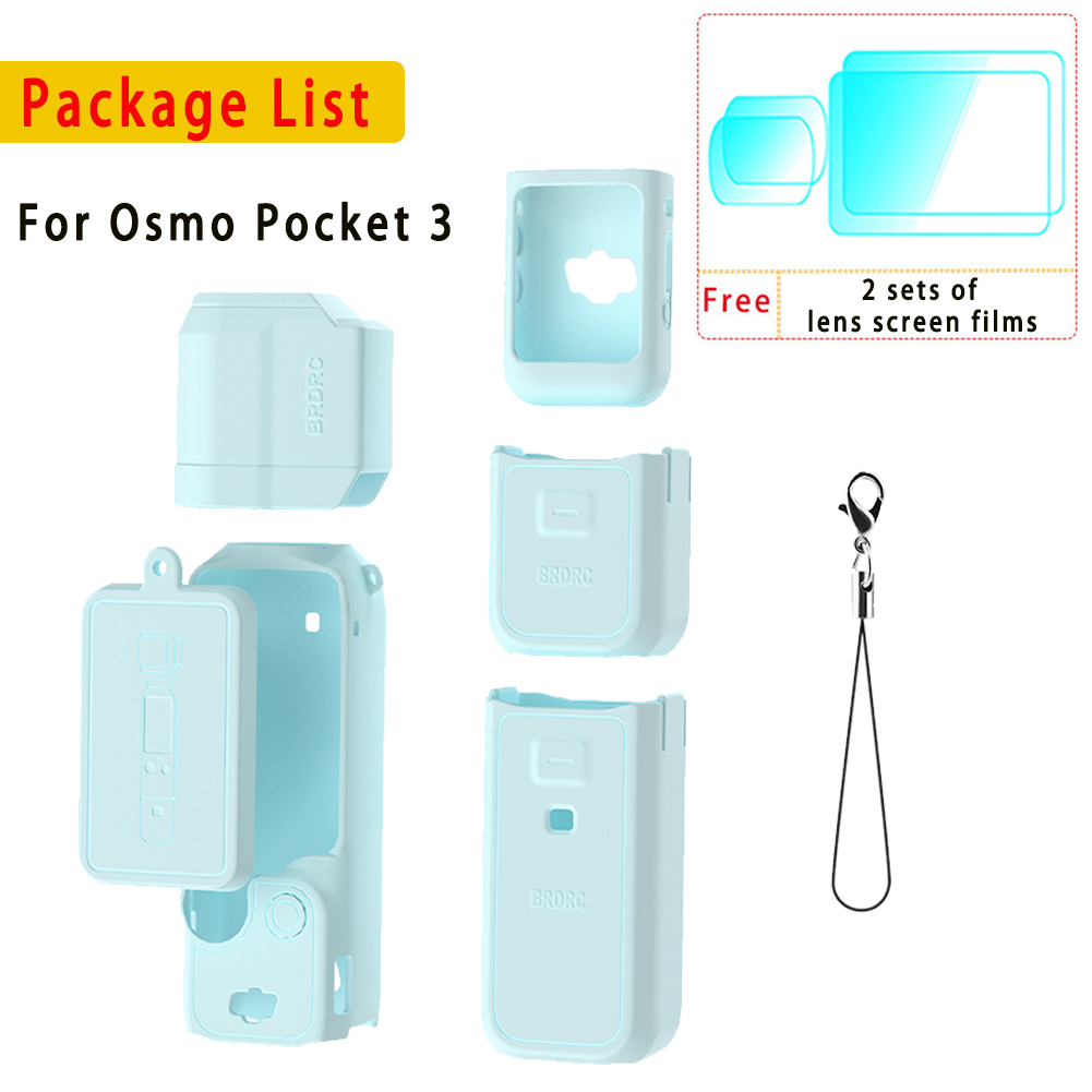 Silicone Cover for Dji Pocket 3 Protective Case Anti-Scratch Handle Soft Sleeve Skin Lens Cap, For Dji Osmo Pocket 3 Accessories: Champagne#d5b489