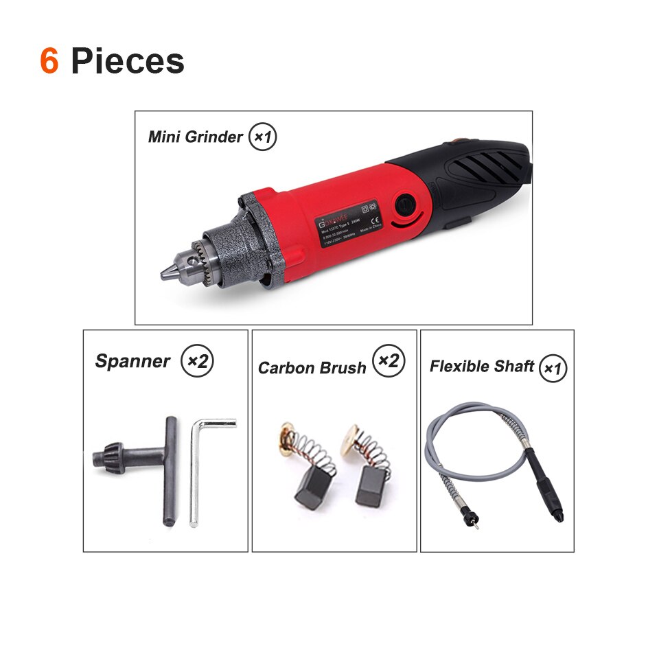Goxawee 220V Elektrische Grinder Elektrische Boor Stiftslijper Dremel Stijl Graveren Mini Boor Gereedschap Polish Boren Machine: 1337C-3045 / EU