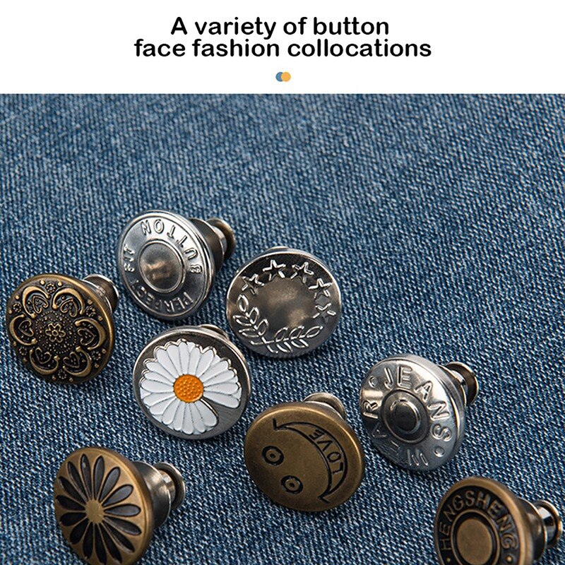 Broche de pantalon rétractable pour Jeans, boutons en métal détachables, bouton rétractable, boucles sans couture, ajustement parfait, réduit la taille