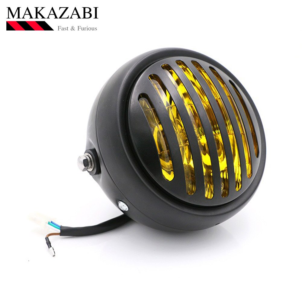 Motorcycle Accessories Cafe Racer Retro headlights Cafe Racer Refit Headlight For CG125 GN125: Yellow Lens