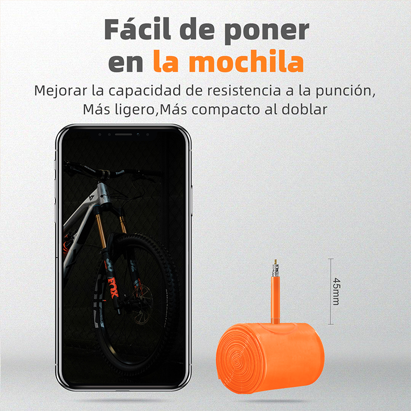 CYCLAMI Nueva versión Cámara de aire ultraligera para bicicleta de montaña de 26, 27,5 y 29 pulgadas Neumático de material TPU Válvula francesa de 45 mm