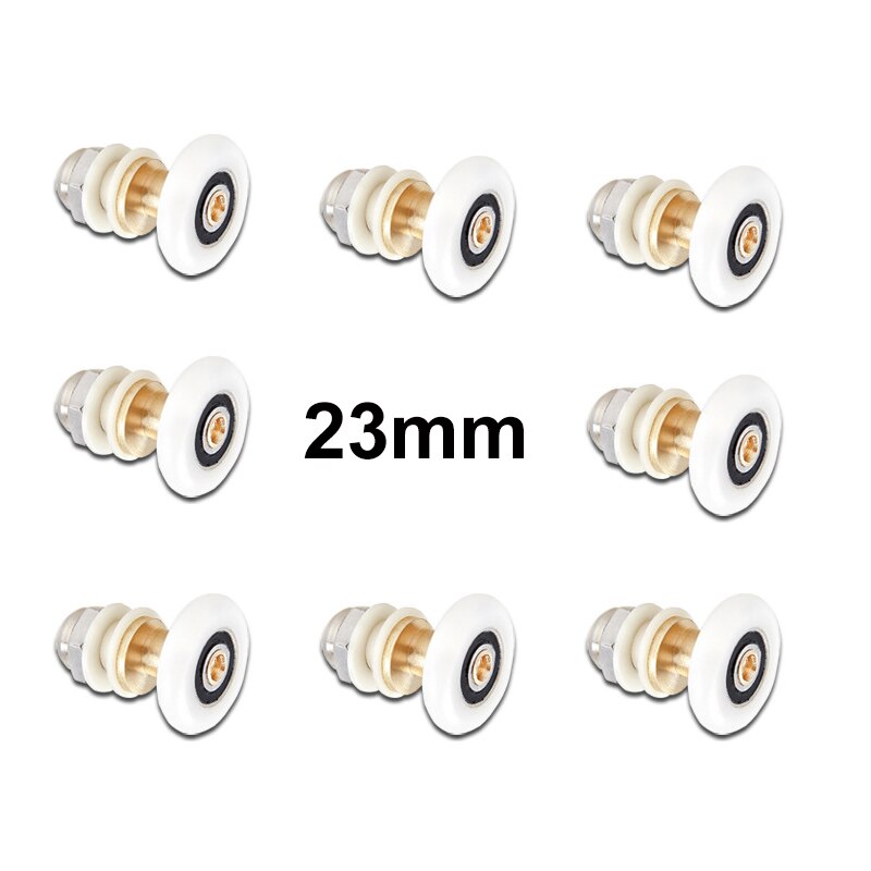 8Stck 19/23/25/27mm Ausgesetzt Glas Tür Rollen Für Dusche Schiebetür Hängen Schlecht Durcheinander Schrank Räder Schrank Exzentrische: 23mm