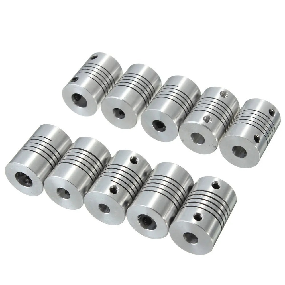 Justinlau Flexibele Askoppeling ID3/4/5/6/6.35/8Mm X OD19mm X L25mm Cnc Stappenmotor Koppeling Connector