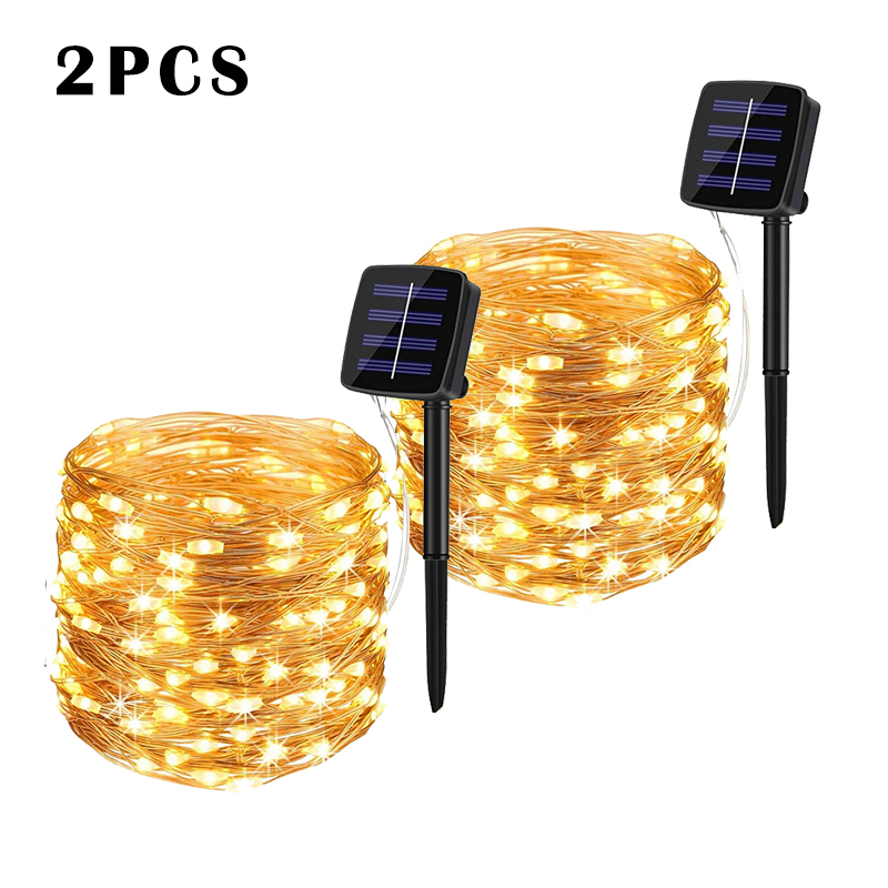 LED-Solar--Lichterkette für Höhle Außenbereich, wasserdicht, Girlande-Lampe, Weihnachtsdekoration für Garten, Baum, Party, 7/12/22/32/52/102 m: Wald grün / 6-10W